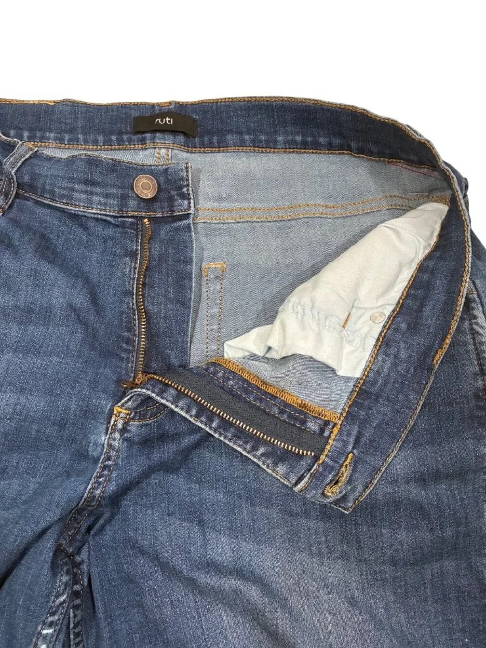 Ruti Womens Barrel Leg Blue Jeans Size 10P Cotton Blend Denim Stretch trendy - Picture 8 of 12